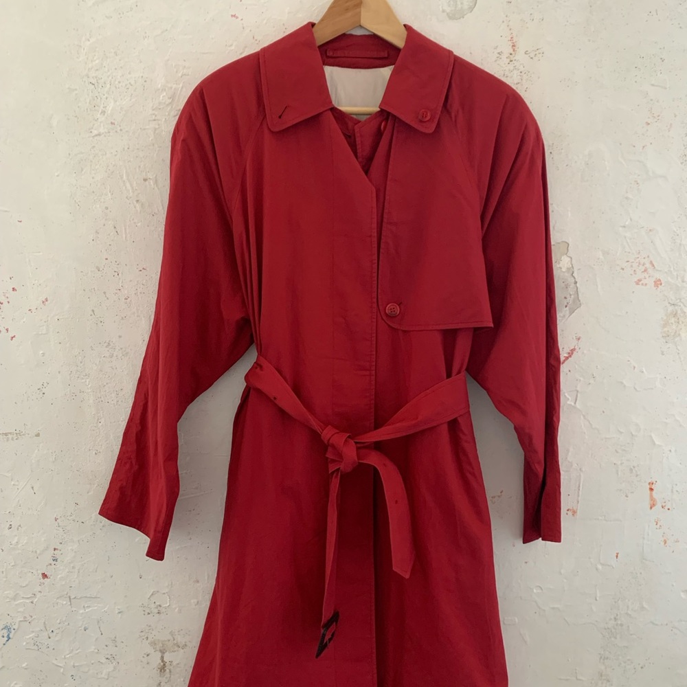 Red Vintage Burberry Trench